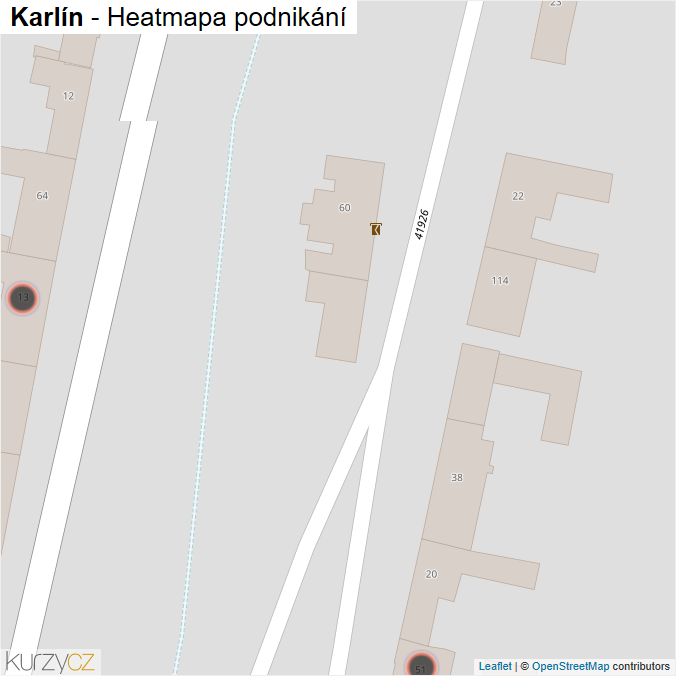 Mapa Karlín - Firmy v obci.