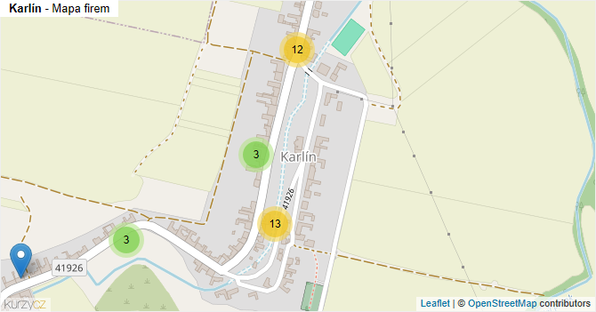Karlín - mapa firem