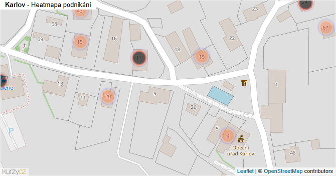 Karlov - mapa podnikání