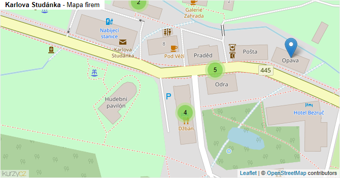 Karlova Studánka - mapa firem