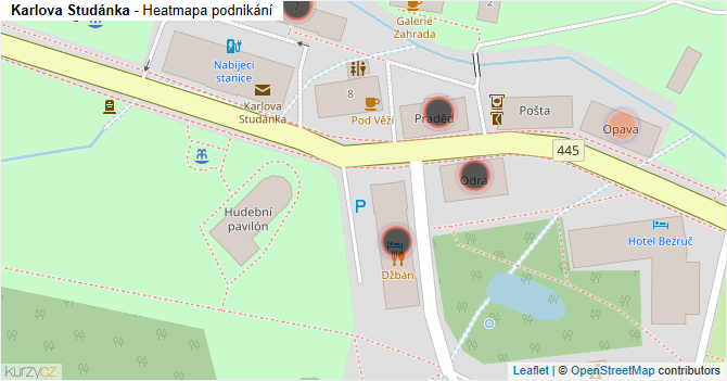 Karlova Studánka - mapa podnikání