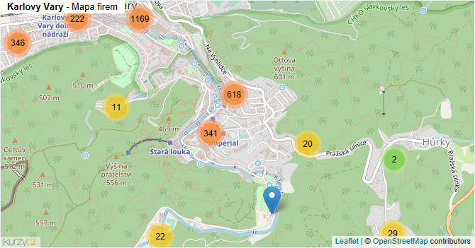 Karlovy Vary - mapa firem