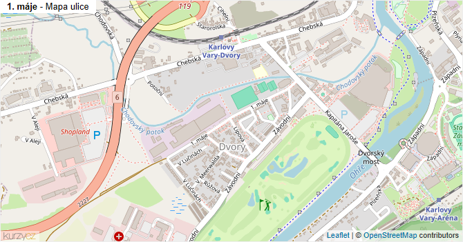 1. máje - mapa ulice