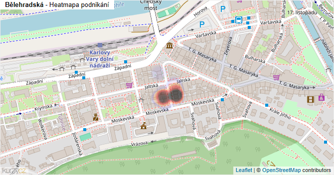 Bělehradská - mapa podnikání