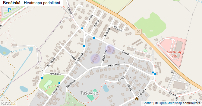 Benátská - mapa podnikání