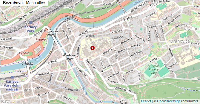 Bezručova - mapa ulice
