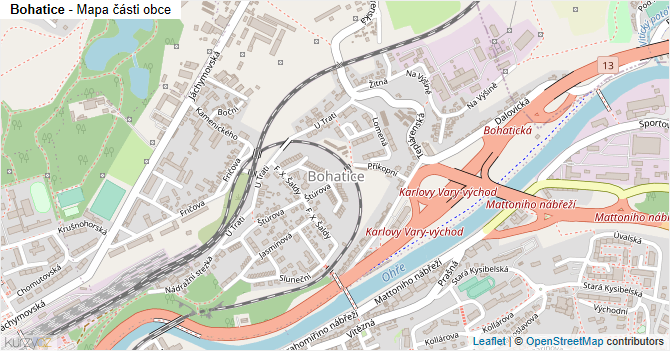 Bohatice - mapa části obce