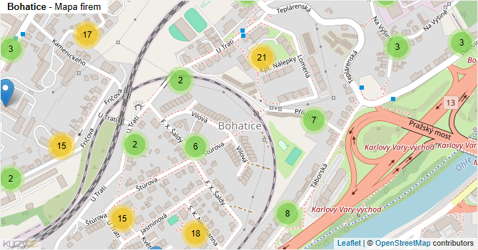 Bohatice - mapa firem