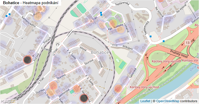 Bohatice - mapa podnikání
