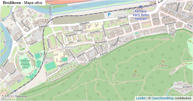 Brožíkova - mapa ulice