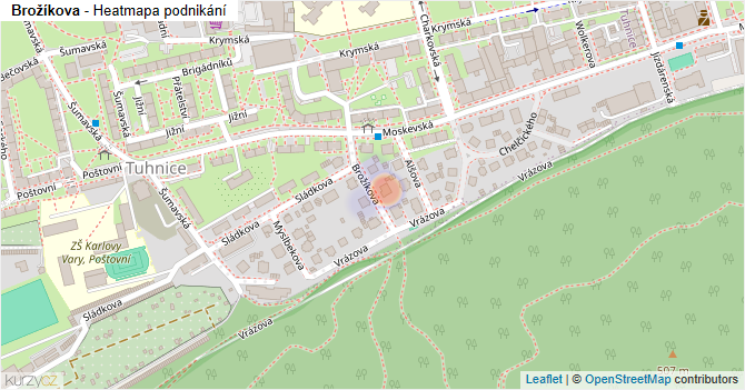 Brožíkova - mapa podnikání