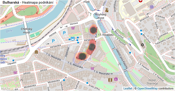 Bulharská - mapa podnikání