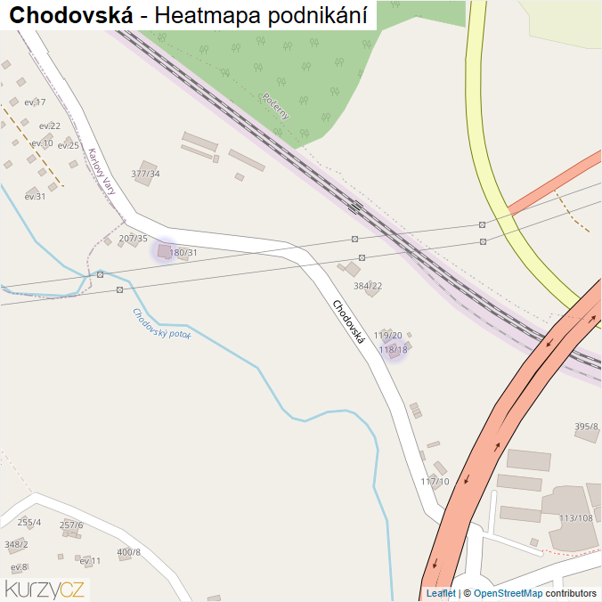 Mapa Chodovská - Firmy v ulici.