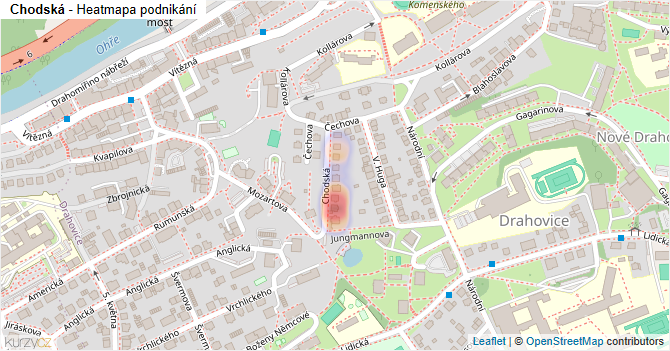 Chodská - mapa podnikání