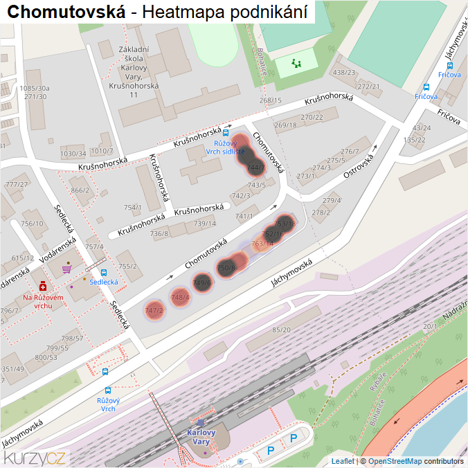 Mapa Chomutovská - Firmy v ulici.