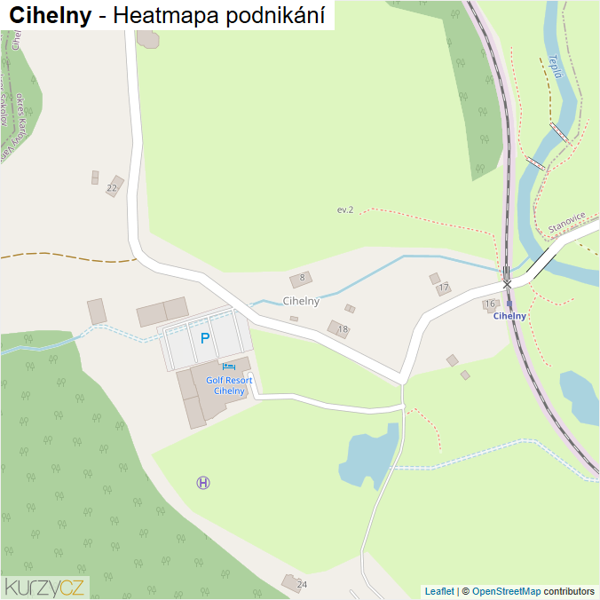 Mapa Cihelny - Firmy v části obce.
