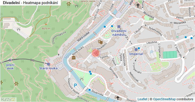 Divadelní - mapa podnikání