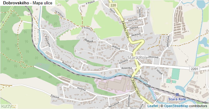 Dobrovského - mapa ulice