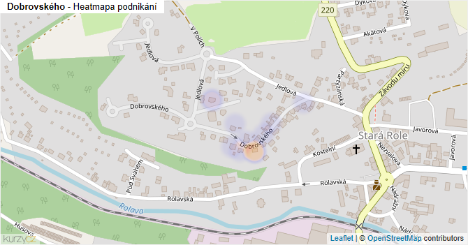 Dobrovského - mapa podnikání