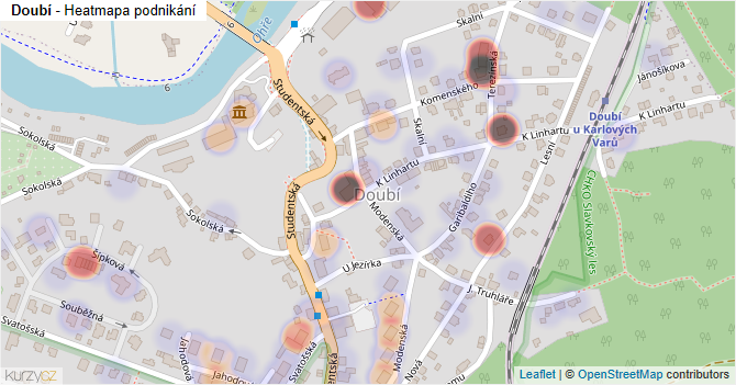 Doubí - mapa podnikání