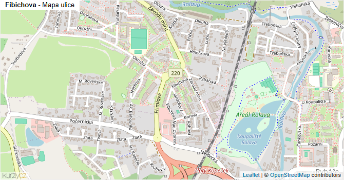Fibichova - mapa ulice