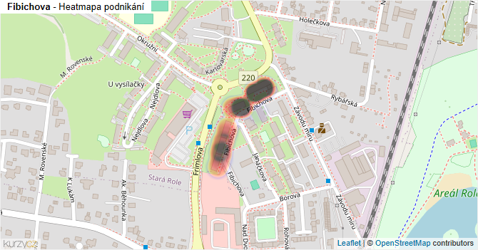 Fibichova - mapa podnikání