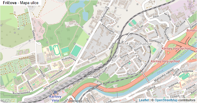 Fričova - mapa ulice