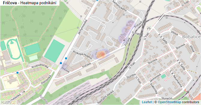 Fričova - mapa podnikání
