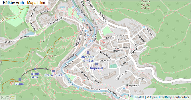 Hálkův vrch - mapa ulice
