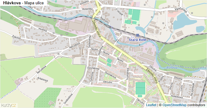 Hlávkova - mapa ulice