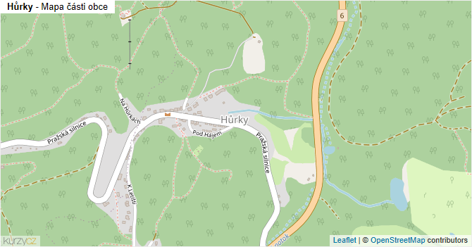 Hůrky - mapa části obce
