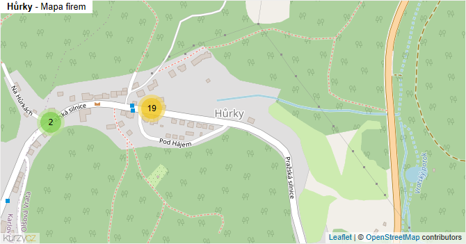 Hůrky - mapa firem