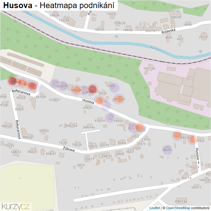 Mapa Husova - Firmy v ulici.