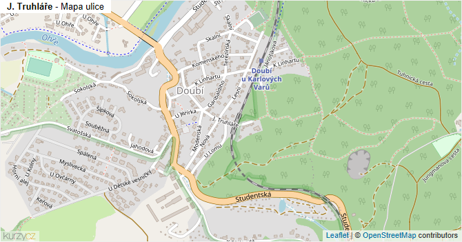 J. Truhláře - mapa ulice
