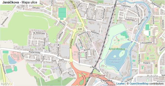 Janáčkova - mapa ulice