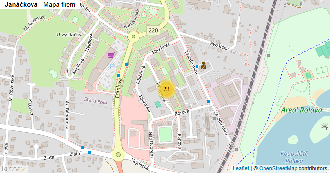 Janáčkova - mapa firem