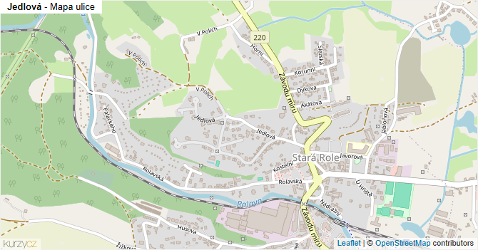 Jedlová - mapa ulice