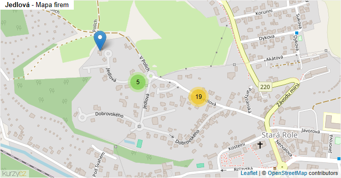 Jedlová - mapa firem