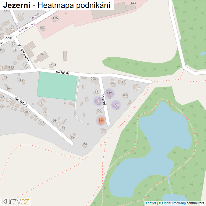 Mapa Jezerní - Firmy v ulici.