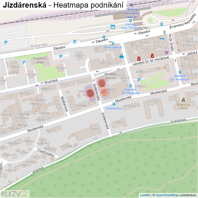 Mapa Jízdárenská - Firmy v ulici.