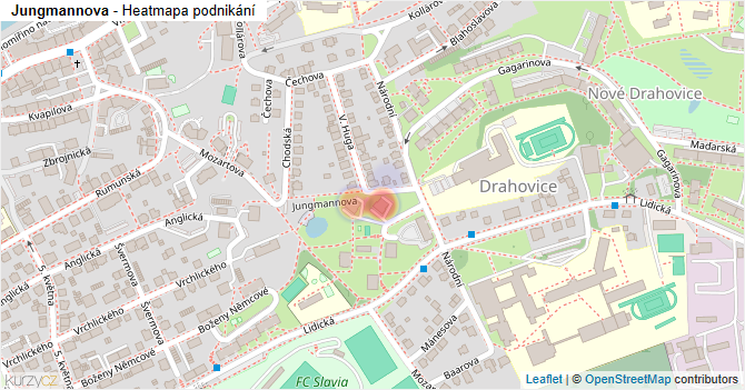 Jungmannova - mapa podnikání