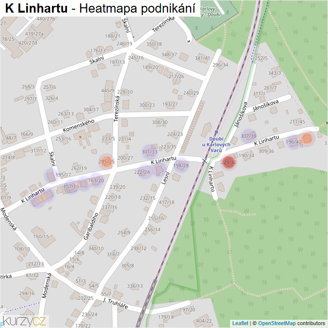 Mapa K Linhartu - Firmy v ulici.