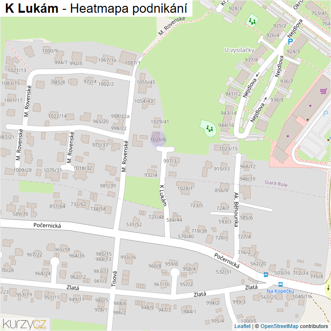 Mapa K Lukám - Firmy v ulici.