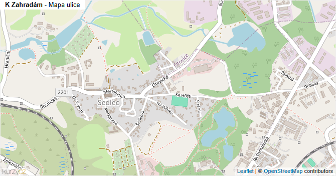 K Zahradám - mapa ulice