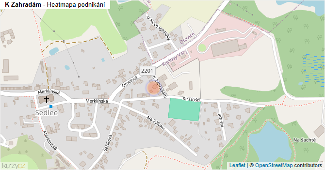 K Zahradám - mapa podnikání