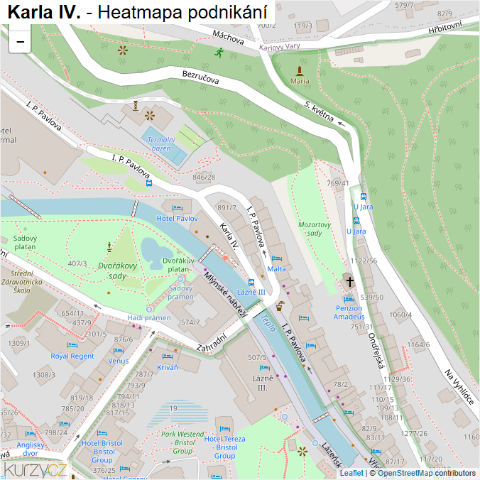 Mapa Karla IV. - Firmy v ulici.