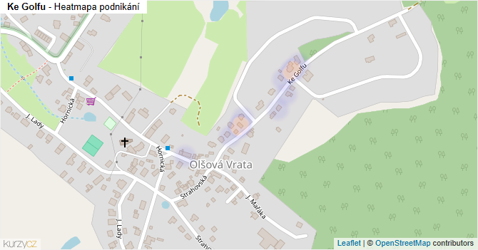 Ke Golfu - mapa podnikání