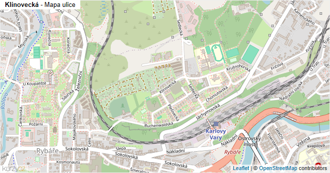 Klínovecká - mapa ulice