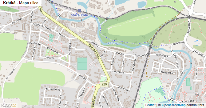 Krátká - mapa ulice