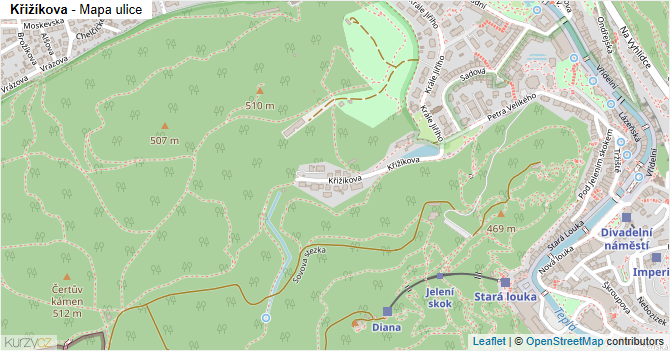 Křižíkova - mapa ulice